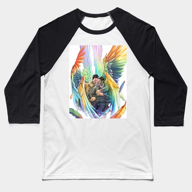 Destiel Rainbows Baseball T-Shirt by GioGui